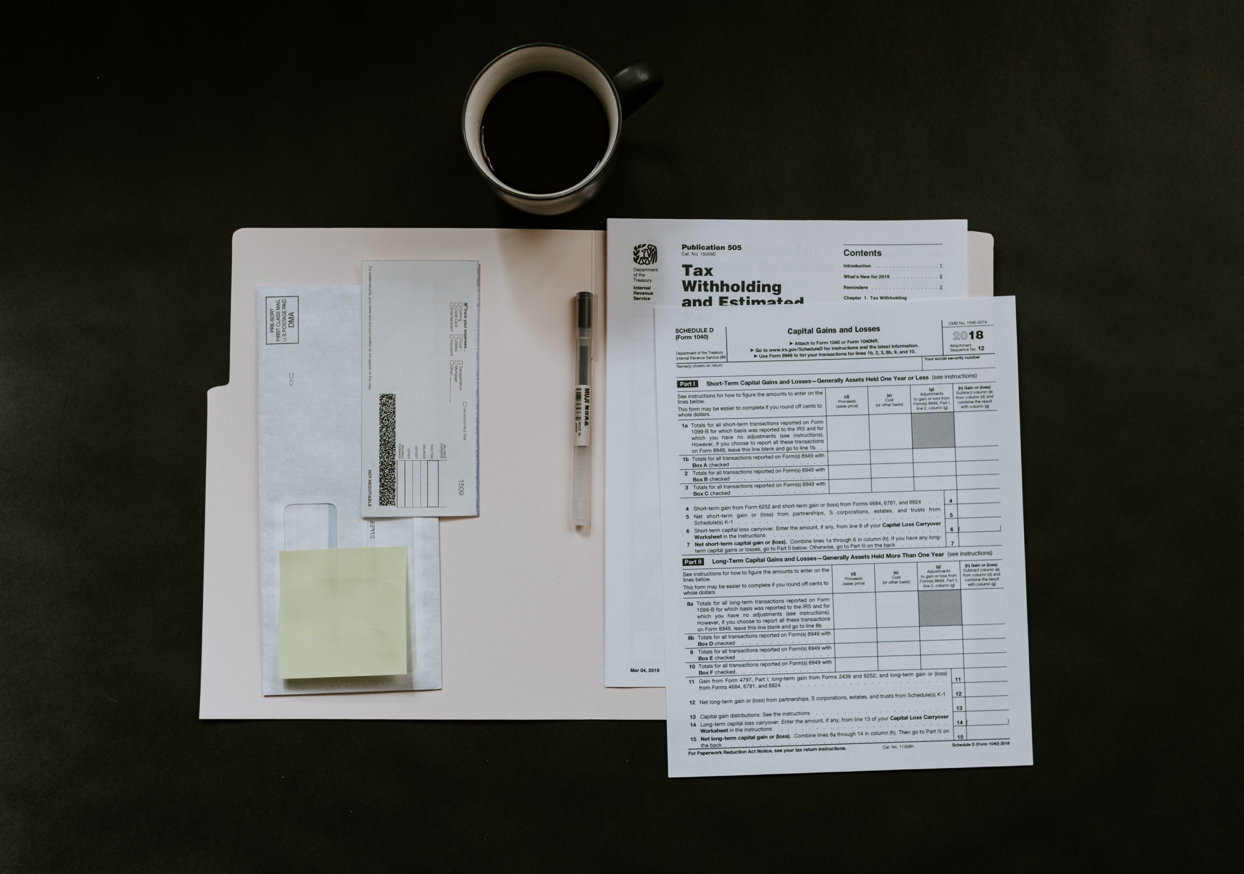 tax papers on desk